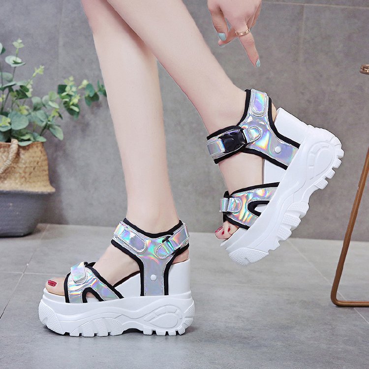 TUINANLE Platform Sandals Muffin Bottom Symphony Chunky Super High Heel Student Increase Summer Beach Shoes Sandalias Mujer