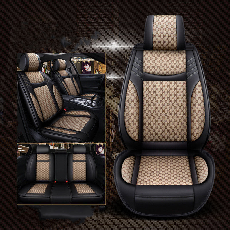 Linen Car Seat Cover Four-Season Universal Seat Cover