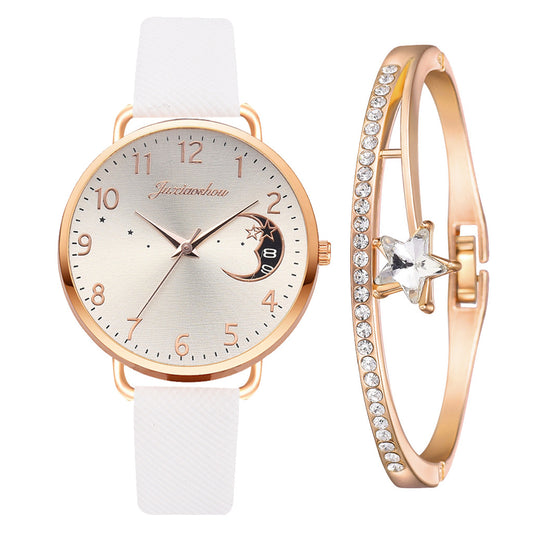 Lovely Moon Pattern Quartz Watch for Women With Strap Dial Ladies Wristwatch Montre Femme Relogio Feminino Reloj Mujer Drop Ship
