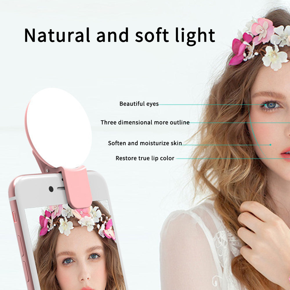 Mini Fill Light For Beauty Selfie Round Live Clip External LEDmini Small Q Mobile Phone Selfie Fill Light