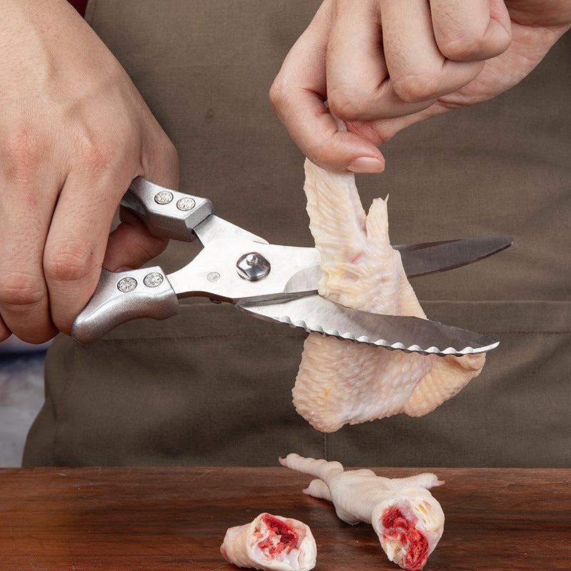 Kitchen Multifunctional Scissors Stainless Steel Chicken Bone Cleaver Knife Meat Fruit Boning Fish Scissors Scale Clean Scissors