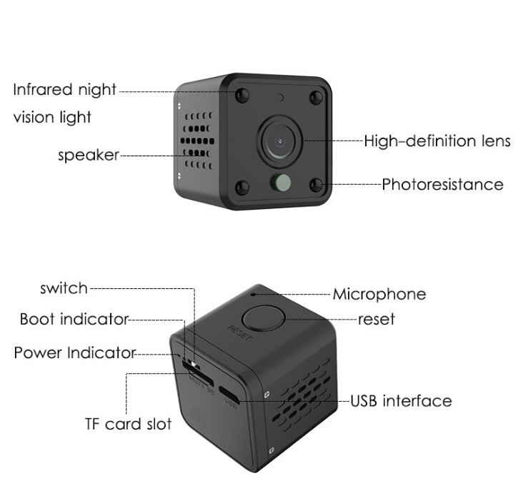 HD night vision camera smart wear smart surveillance camera Wifi remote camera
