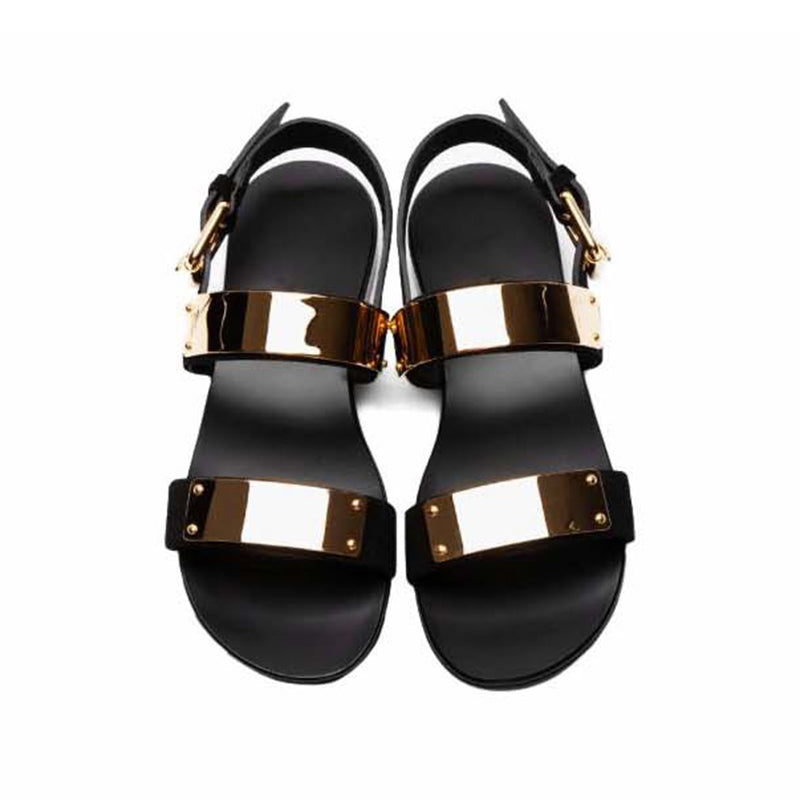 Summer Men Shoes Designer's Genuine Leather Men Sandalias Zapatos Mujer Rome Rock Fashion Mens Sandal Shoes