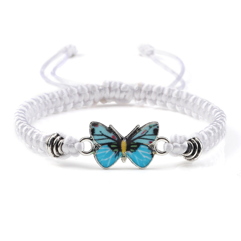 Couple Butterfly Buckle Braided Bracelet