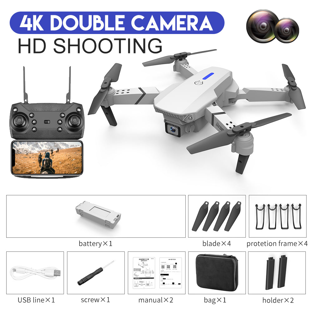 E88 Drone Aerial Photography HD 4K Dual Camera Remote Control Airplane Toy