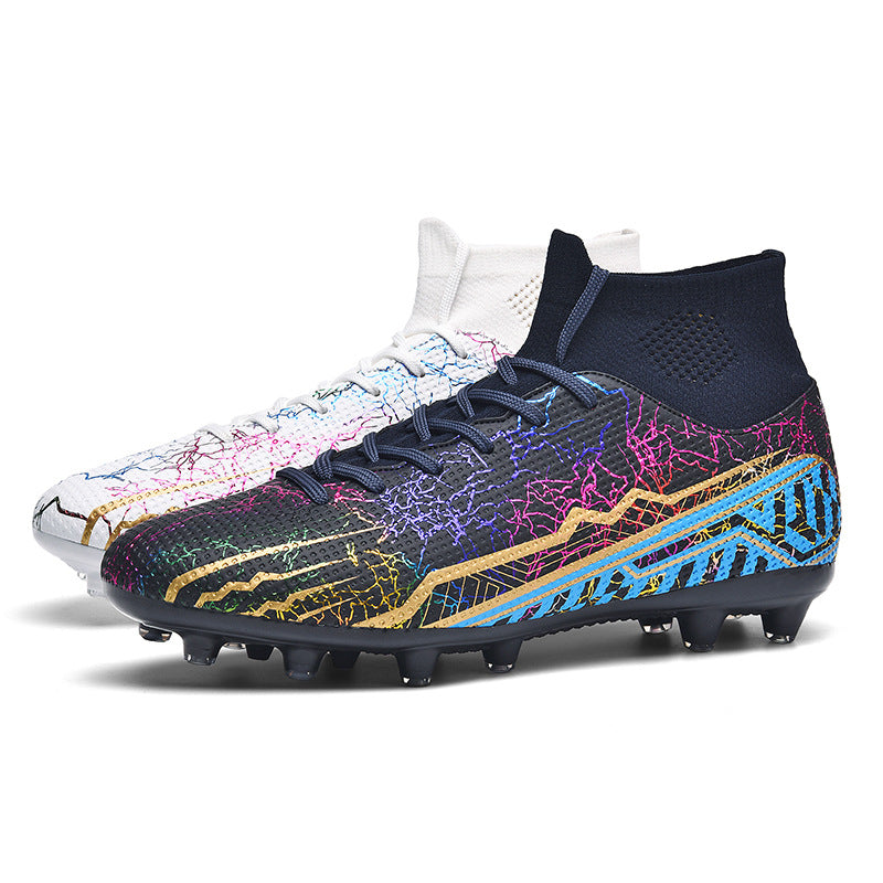 High-top Youth Spike Turf Soccer Shoes