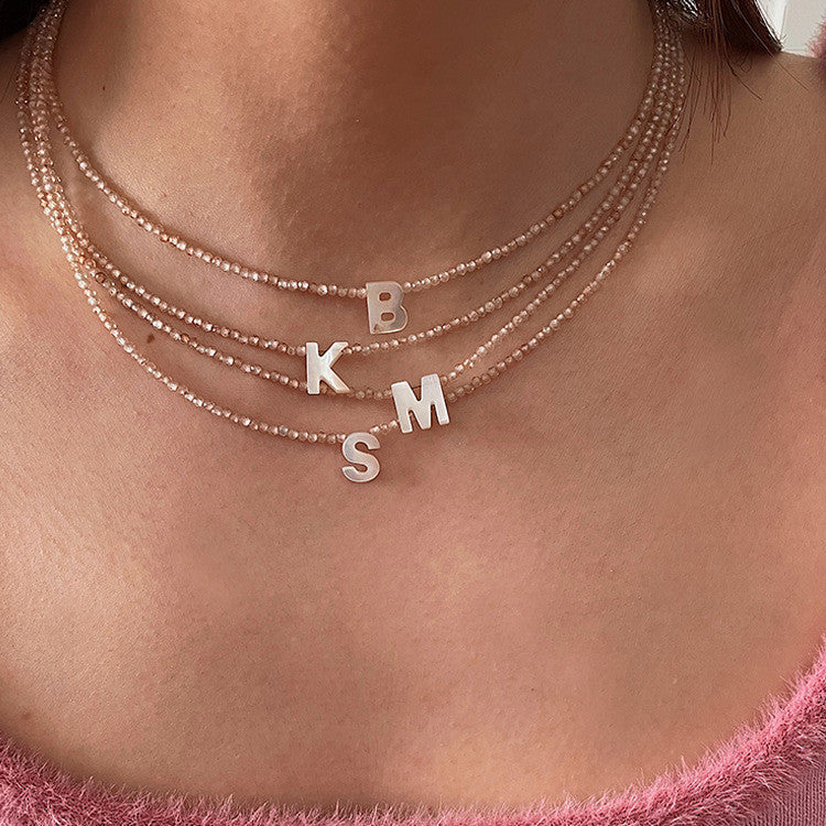 Women's Simple Shell Letter Collar Necklace