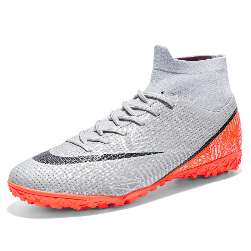 New Breathable Sports High-top Firm Ground Soccer Shoes