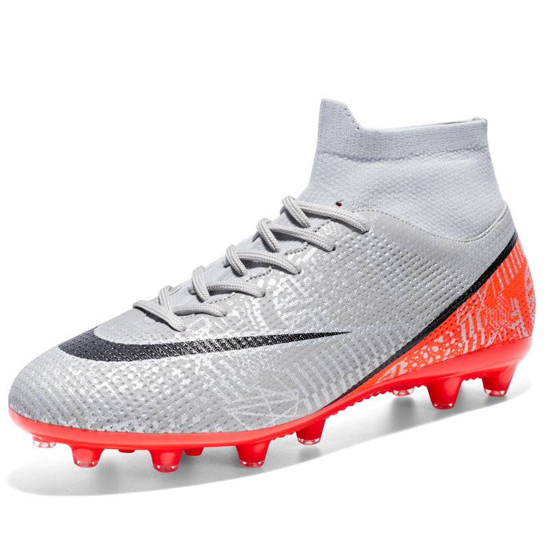 New Breathable Sports High-top Firm Ground Soccer Shoes