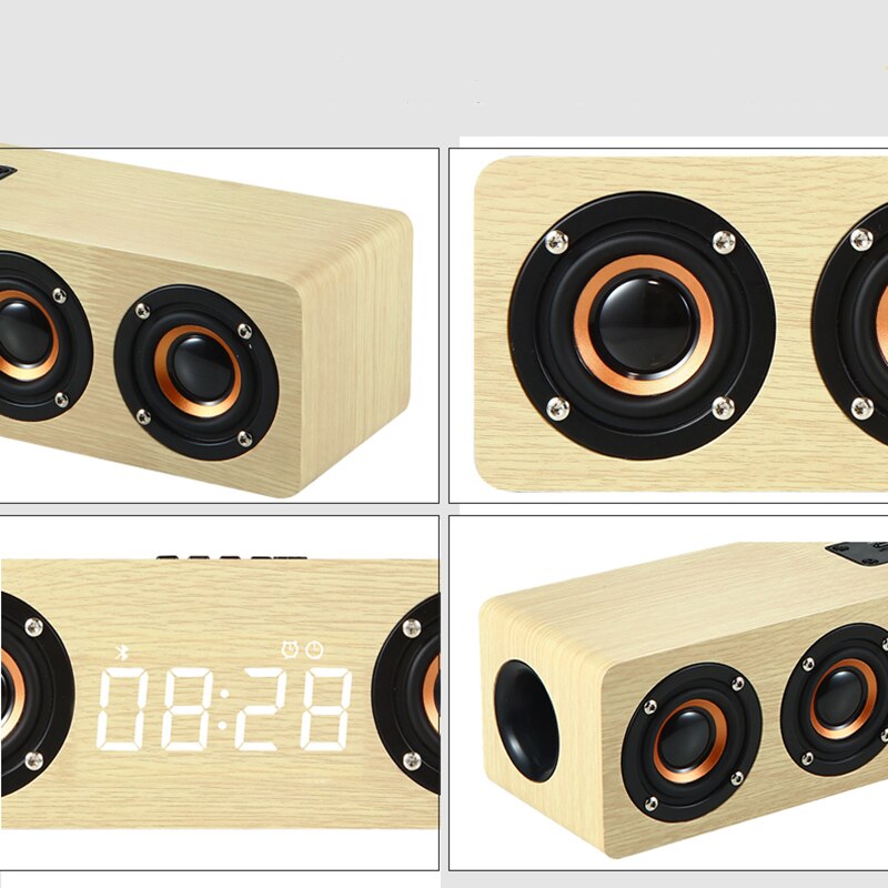 20W Wooden Bluetooth Speaker 4 Speakers Sound Bar TV Echo Wall Home Theater Sound System HIFI Sound Quality Soundbox for PC/TV