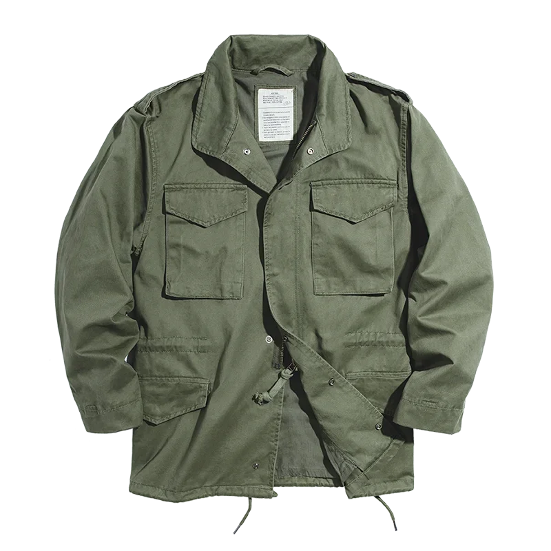 Maden M65 Jackets For Men Army Green Oversize Denim Jacket Military Vintage Casual Windbreaker Solid Coat Clothes Retro Loose