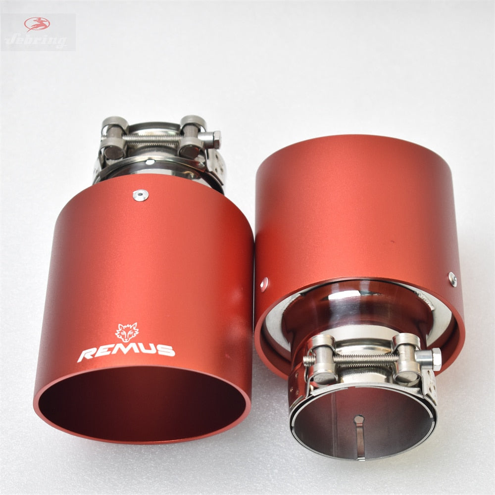 1pcs Aluminumalloy Matte Red Stainless Steel Exhaust Muffler Car Autoparts Modified Tip tail accessories a3 e39 h7  x Motorcycle