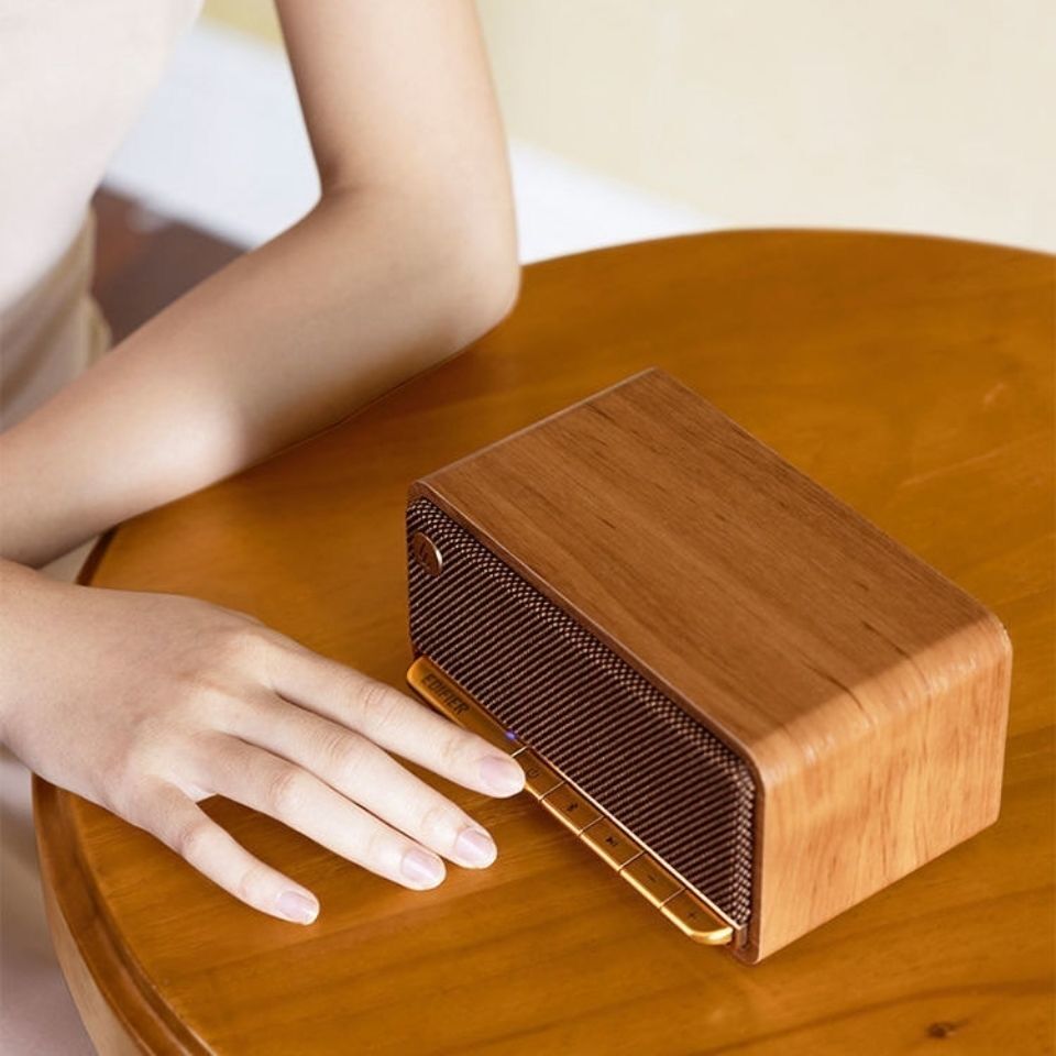 Parlantes Bluetooth  Vintage Wooden Speaker Portable Wireless Subwoofer Home 3D Stereo Support TF/AUX Computer Speaker