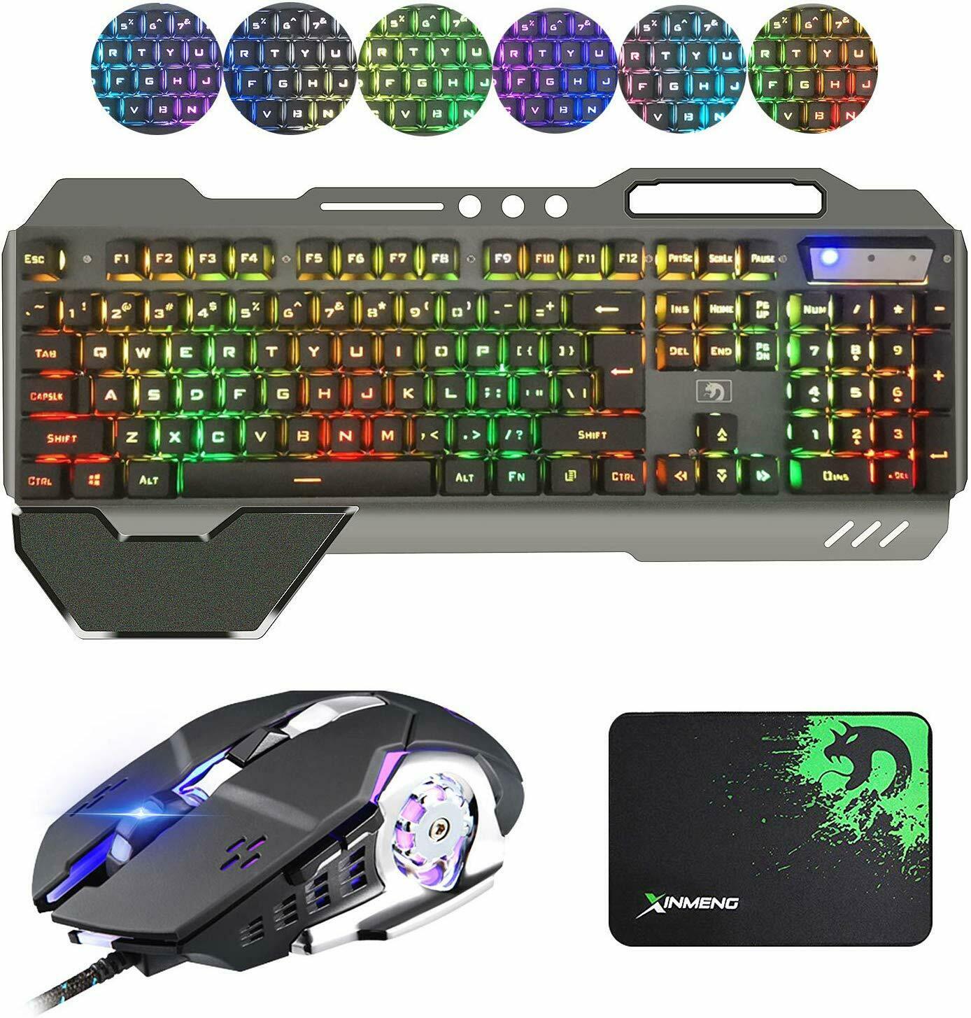 K618 Wired Gaming Keyboard And Mouse Set RGB Backlit For PC Laptop PS4 Xbox One