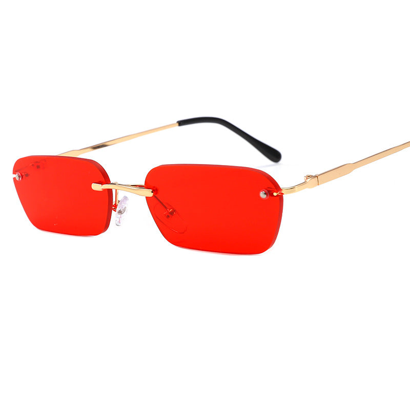 Compatible with Apple, Peekaboo gafas de sol rectangulares sin montura para mujer color claro 2021 accesorios de verano gafas de sol cuadradas para hombre tamaño pequeño uv400