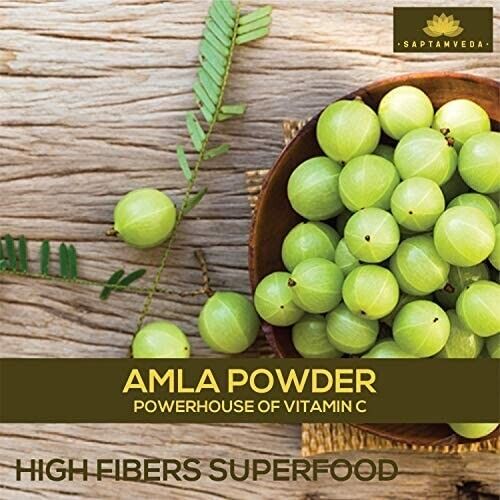 SAPTAMVEDA Organic Amla Powder  Helps To Healthy And Glowing Skin GOOD FOR HAIR AND SKIN IMMUNITY BUILDER  Rich And Healthy Source Of Vitamin C Helps To Build Immunity
