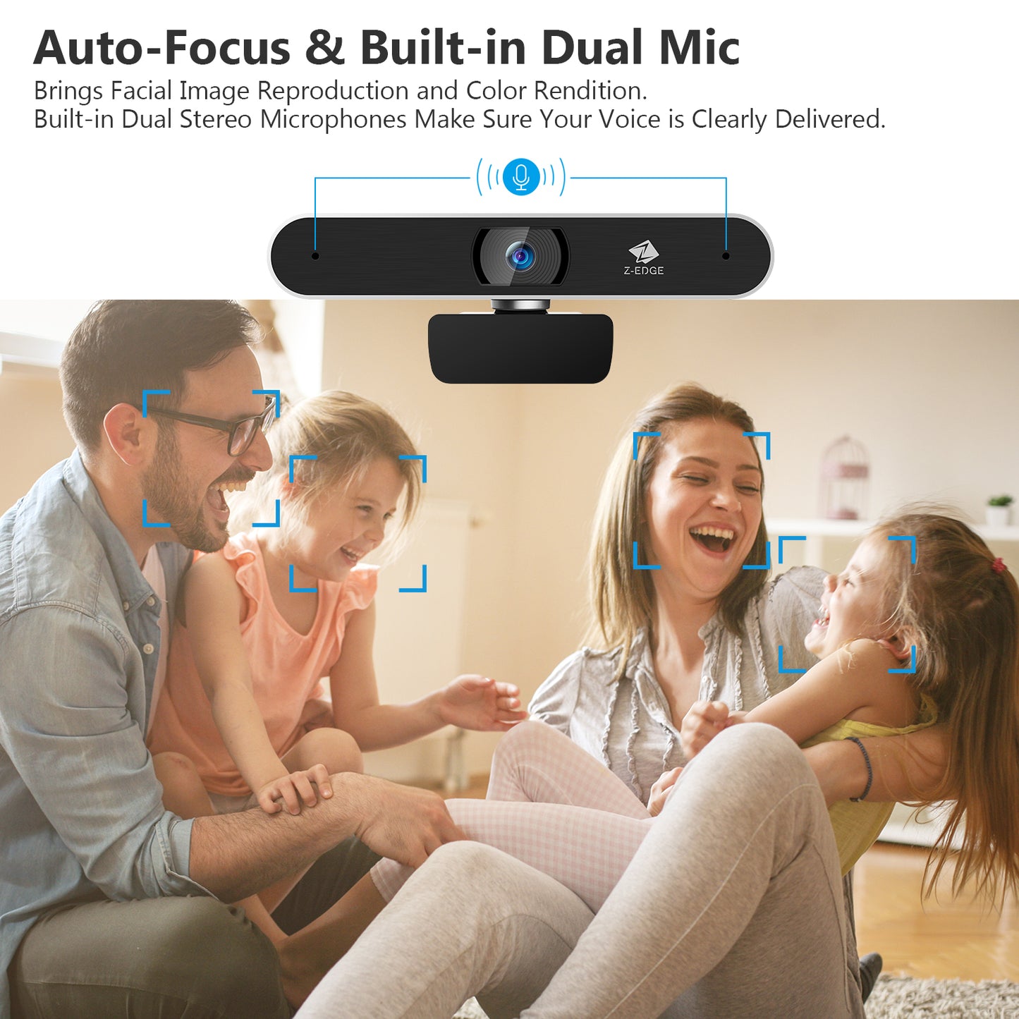 Z-EDGE ZW511 Full HD 1080P Auto Focus Webcam For PC, Desktop And Laptop
