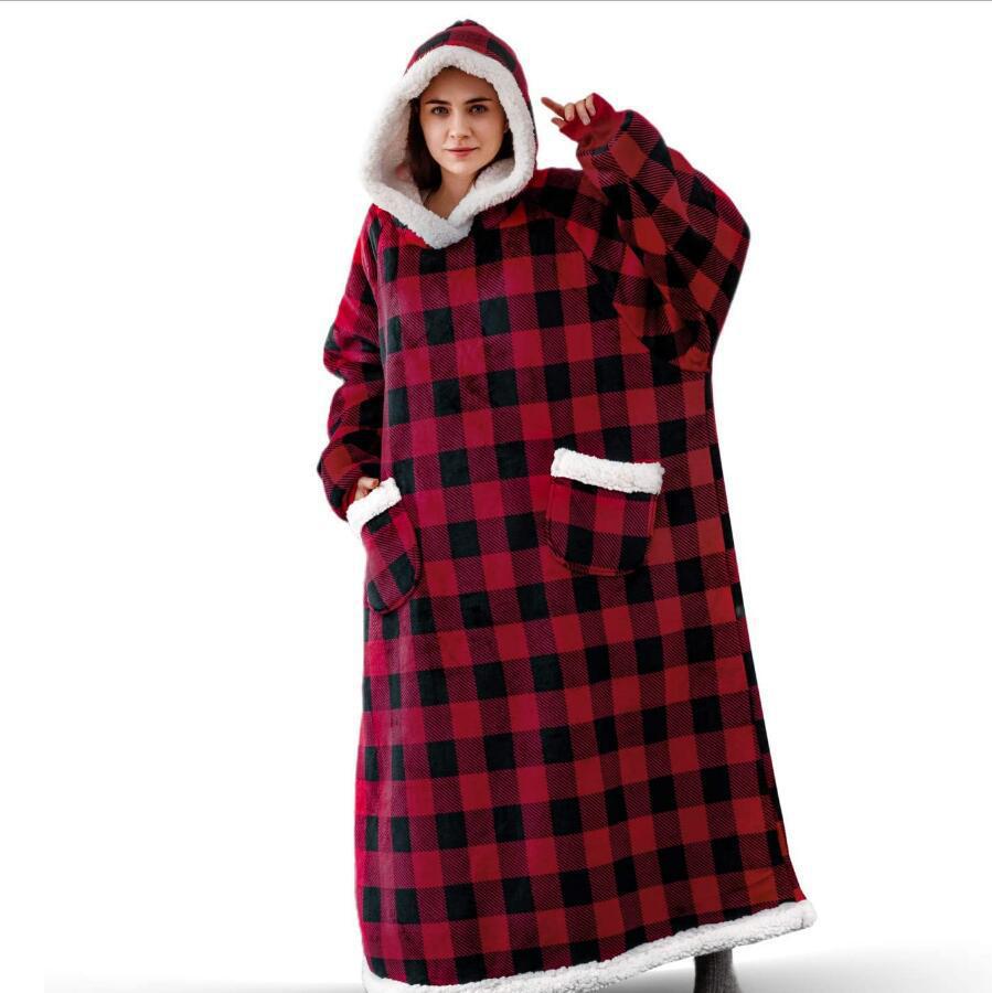 Winter TV Hoodie Blanket Winter Warm Home Clothes Women Men Oversized Pullover With Pockets