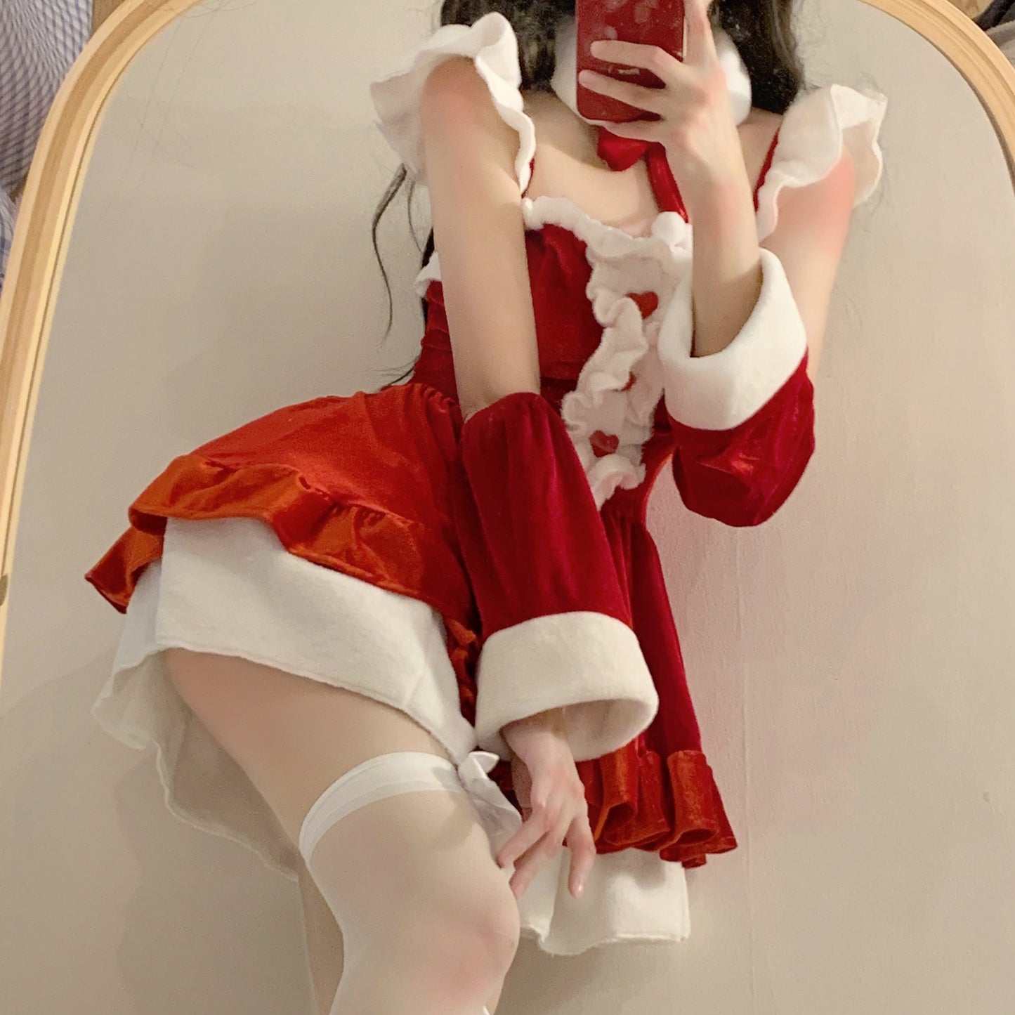 Pure Sexy Christmas Women's Sweet Hot Girl Sexy Short Dress