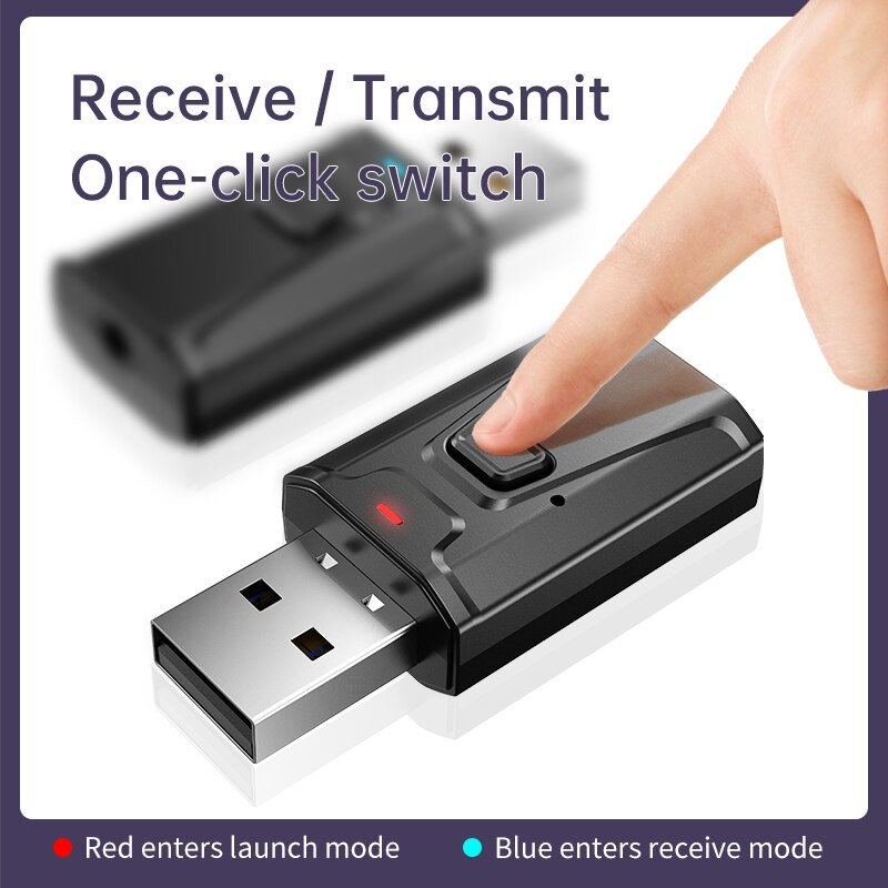 Bluetooth 5.0 Receiver Transmitter 3 In 1 Mini Stereo AUX USB 3.5mm Audio Wireless Adapter For TV PC Car Headphones