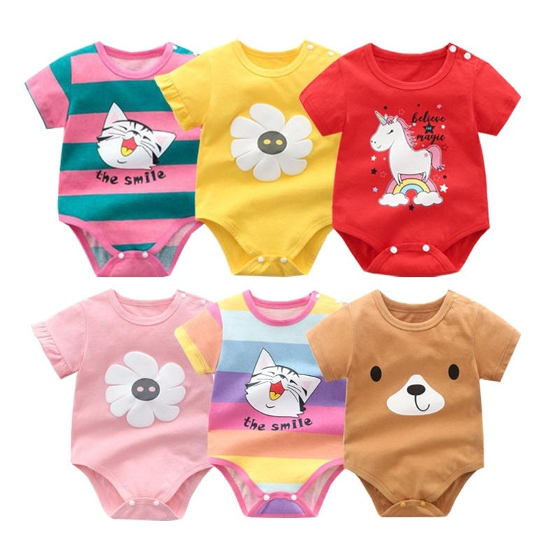Baby Girl Clothes Summer Ropa New Born Bodysuit cartoon Baby Clothing 0-3Y funny Baby Costume pajamas Ropa De Gemelos home wear