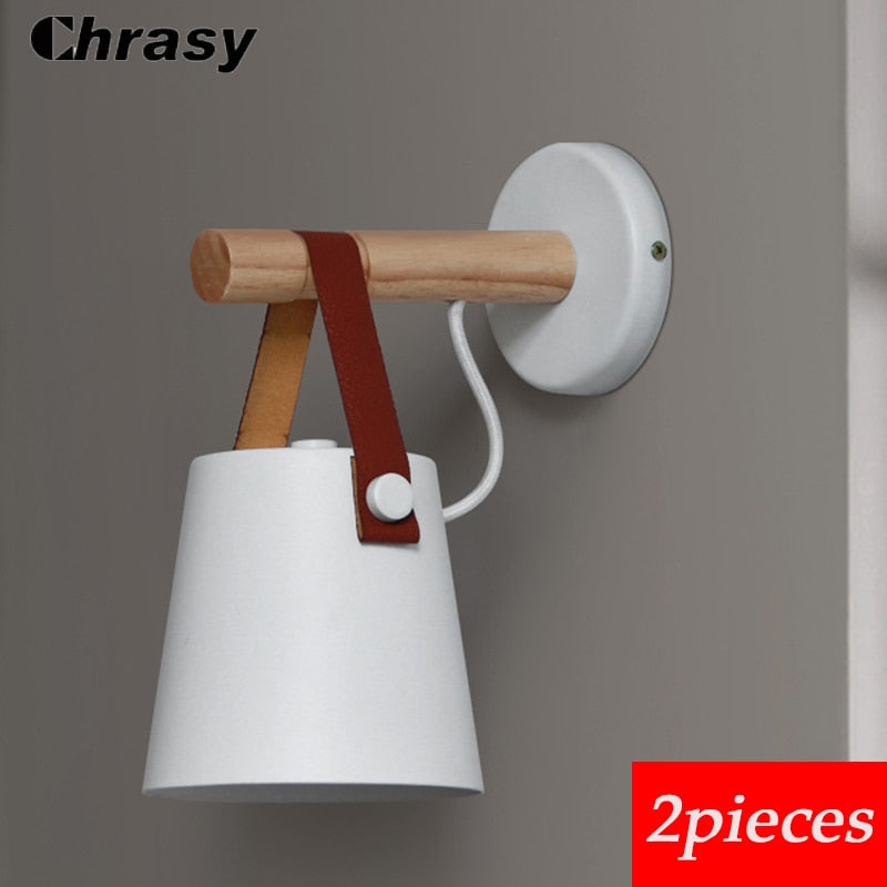 Wooden Wall Lamp Interior Light Fixture For Home Sconce Interior Lighting Living Room Nordic Modern Bed Wall Lamps With Wire E27
