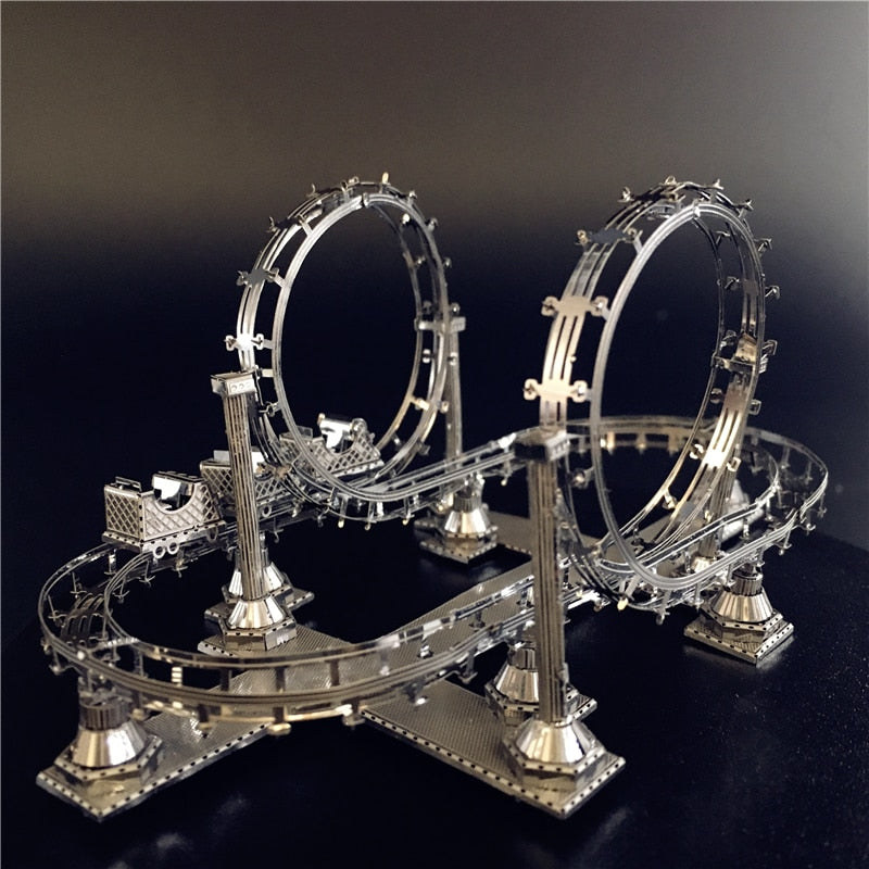 MMZ MODEL NANYUAN 3D Metal Assembly Model ROLLER COASTER Amusement Facilities Puzzle Originality Collection Playground toys gift