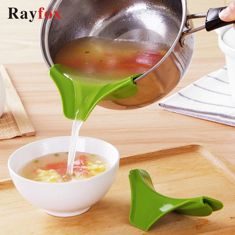 1pc Creative Silicone Funnel Kitchen Accessories Tools Pots and Pans To Prevent Spills Deflector Liquid Funnel Kitchen Gadgets
