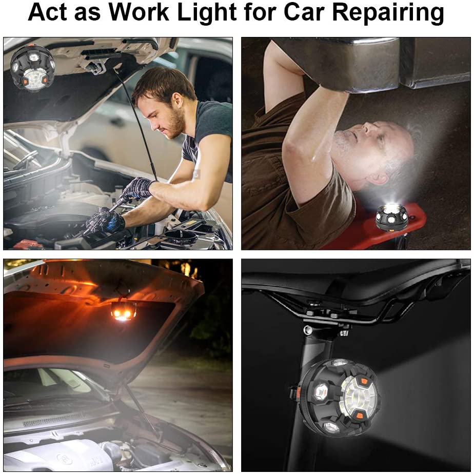 Help Flash Car Beacon Emergency SOS Light LED Roadside Safety Flashing Lamp  Warning Lantern Magnetic Base Hook Breakdown Auto