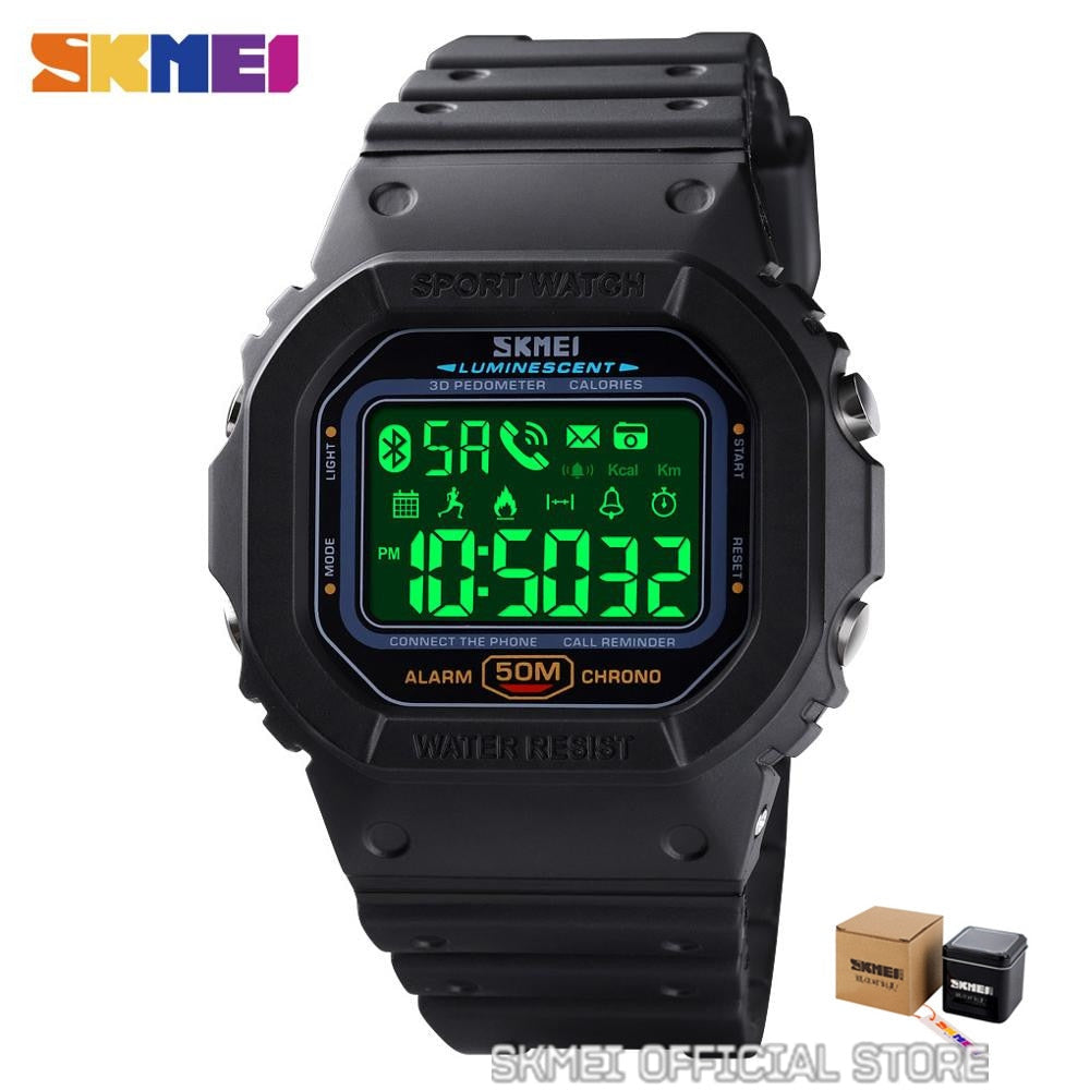 SKMEI Top Brand Smartwatch Men Electronic Watches Mens Pedometer Calorie Tracker For Huawei Iphone reloj inteligente Sport 1629