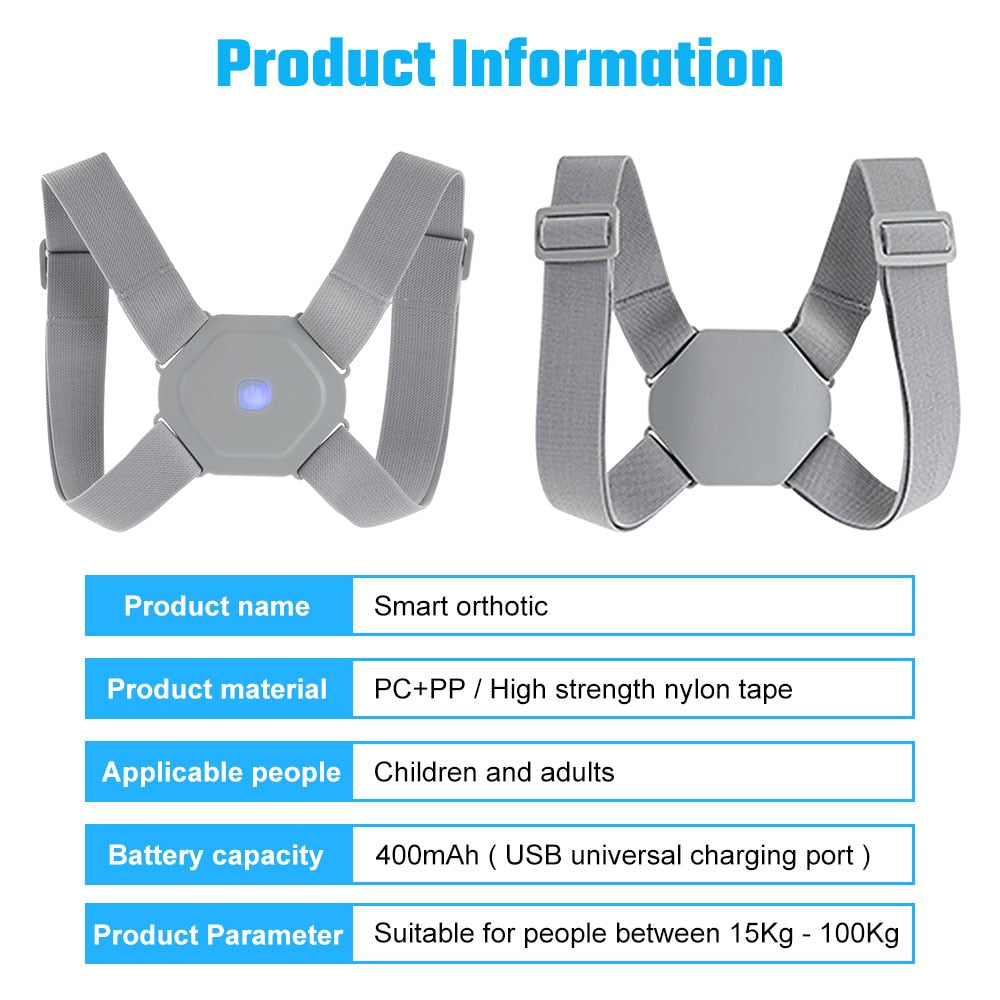 Smart Posture Corrector Intelligent Vibration Back Straightener Posture Corrector for Adults &amp; Kids Back Support espalda recta