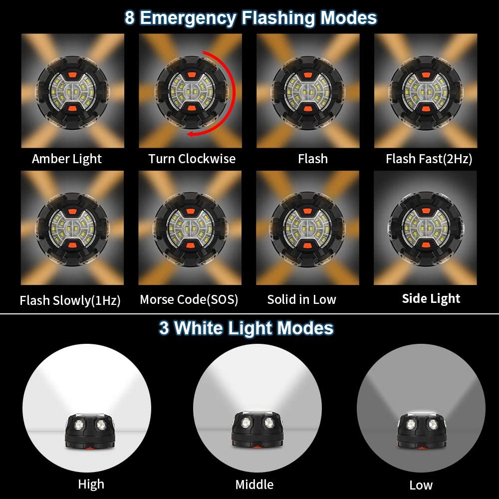 Help Flash Car Beacon Emergency SOS Light LED Roadside Safety Flashing Lamp  Warning Lantern Magnetic Base Hook Breakdown Auto