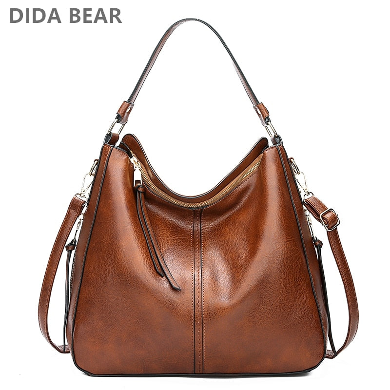 DIDABEAR Hobo Bag Leather Women Handbags Female Leisure Shoulder Bags Fashion Purses Vintage Bolsas Large Capacity Tote bag