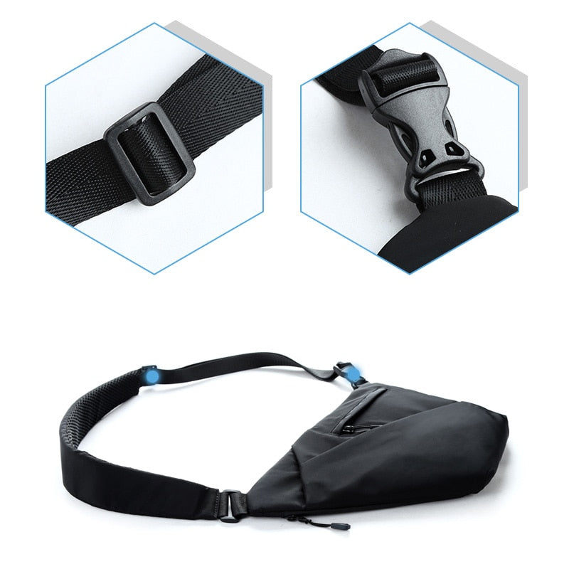 Pistol Gun Bag Men&#39;s Ultra-thin Chest Personal Messenger Bag Anti-theft Multi-function Shoulder Crossbody Bag Rich Compartment