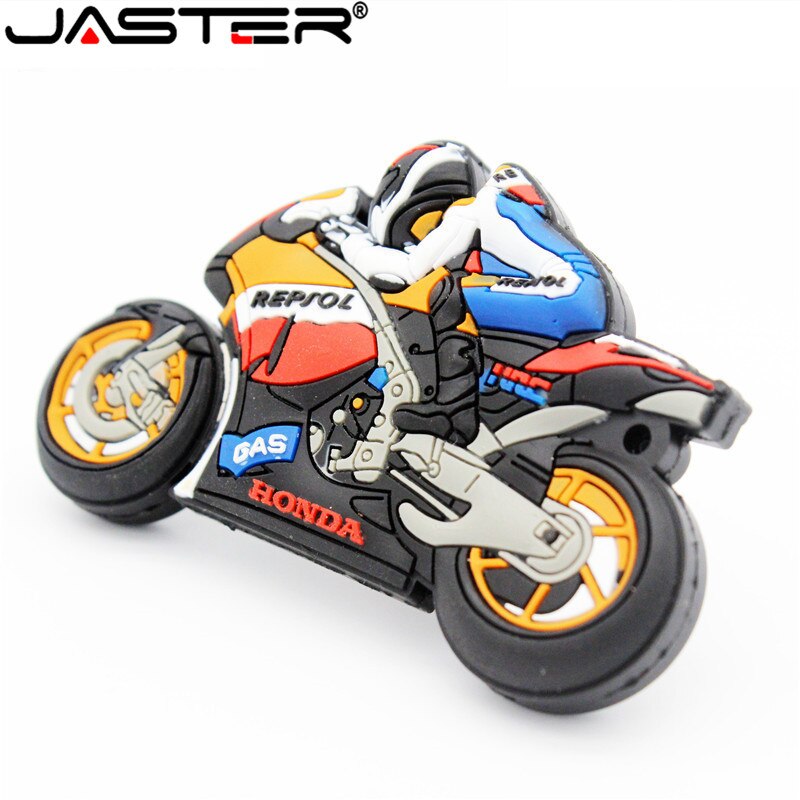 JASTER Cartoon motorcycle usb flash drive 64GB 32GB 16GB 4GB real capacity memory stick motorbike pen drive lovely gift pendrive