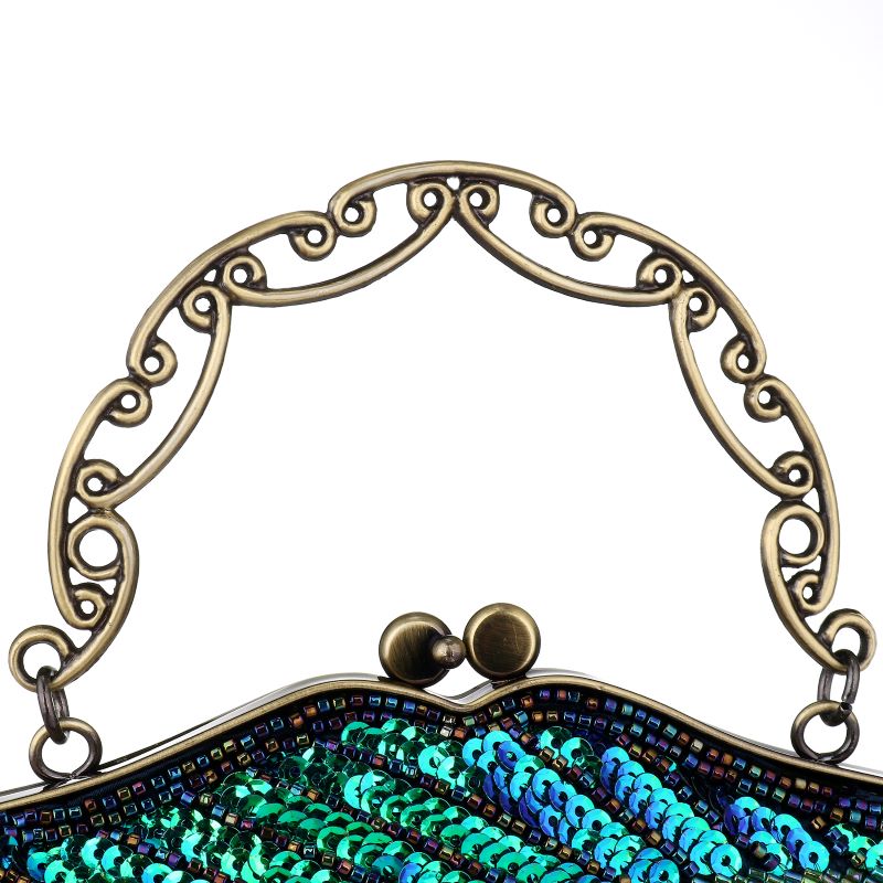 Vintage Peacock Style Women Sequin Evening Clutch Bag Chain Shoulder Bag Bolsas Mujer For Banquet Wedding Party New Arrival