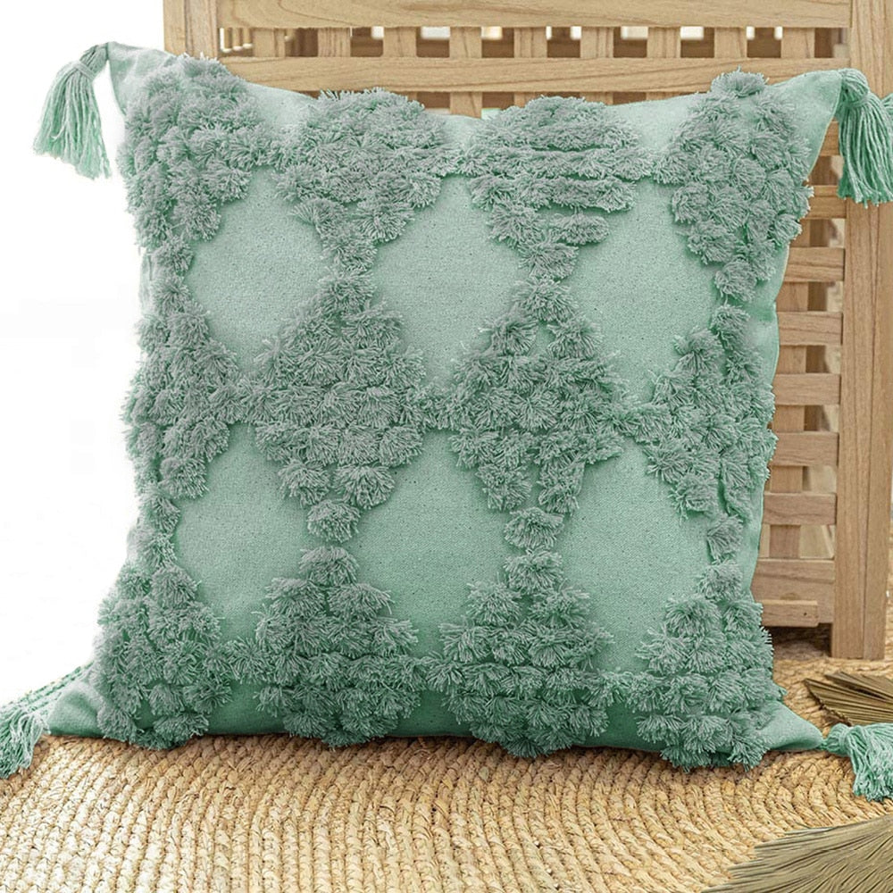 Boho Cushion Cover Morocco Tufted Tassel Throw Pillow Covers Decorative Macrame Pillow Case Sofa Nordic Home Spring Decoration