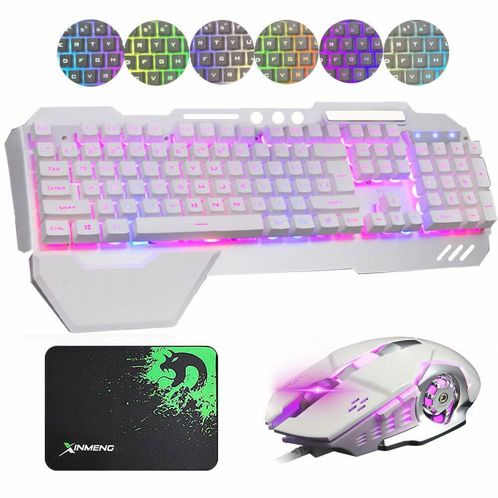 K618 Wired Gaming Keyboard And Mouse Set RGB Backlit For PC Laptop PS4 Xbox One