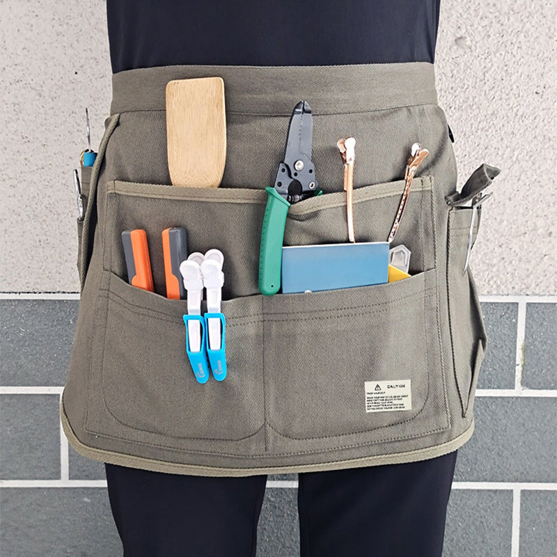Canvas Multi Pocket Apron For Storage And Gardening
